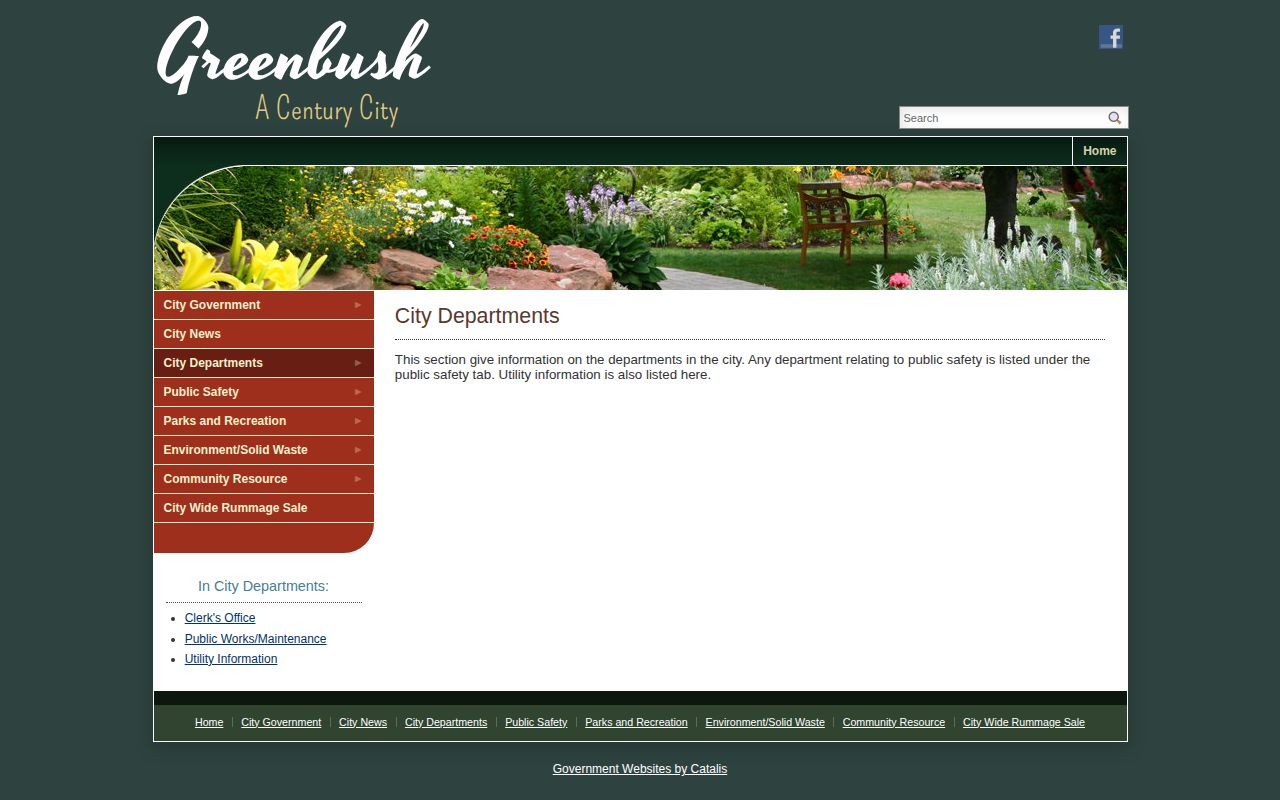 Roseau County Greenbush public-safety departments page for arrest-record routing