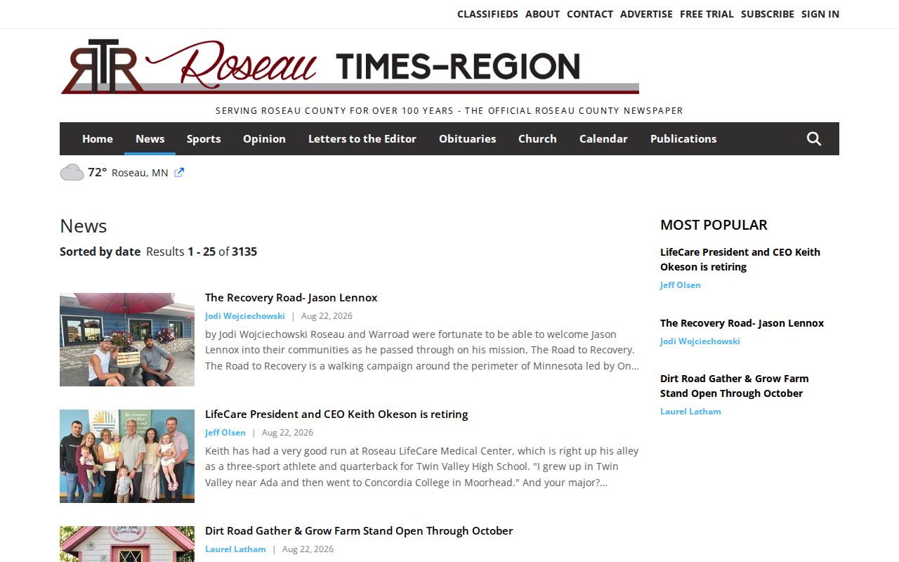 Roseau County crime news archive from the Roseau Times-Region
