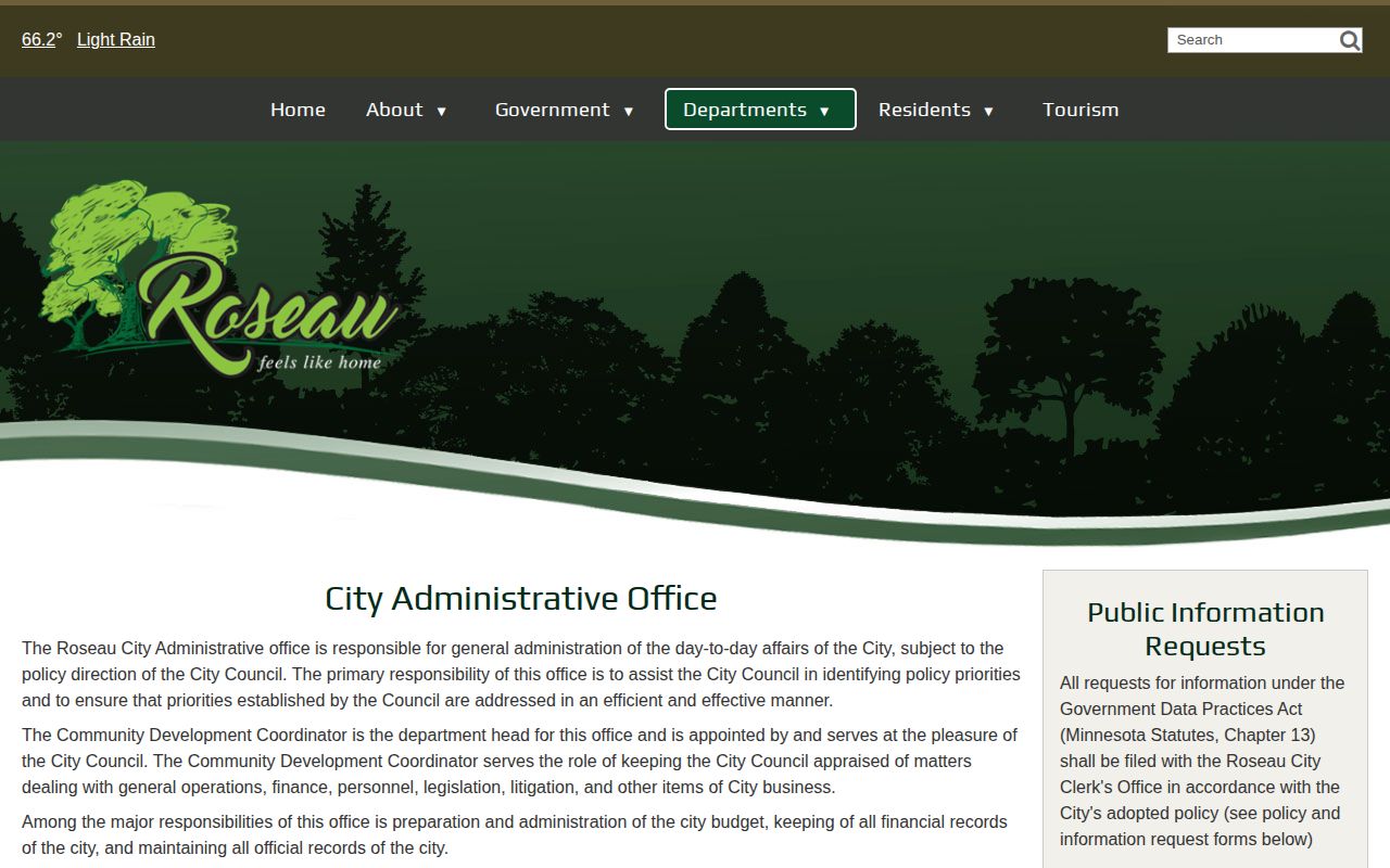Roseau County Busted Mugshots city public-information record request page